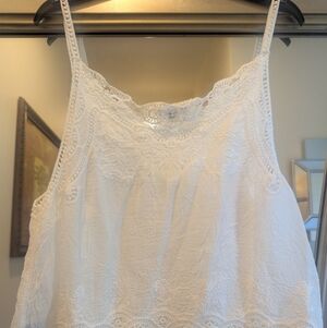 POL White Lace Camisole Top
